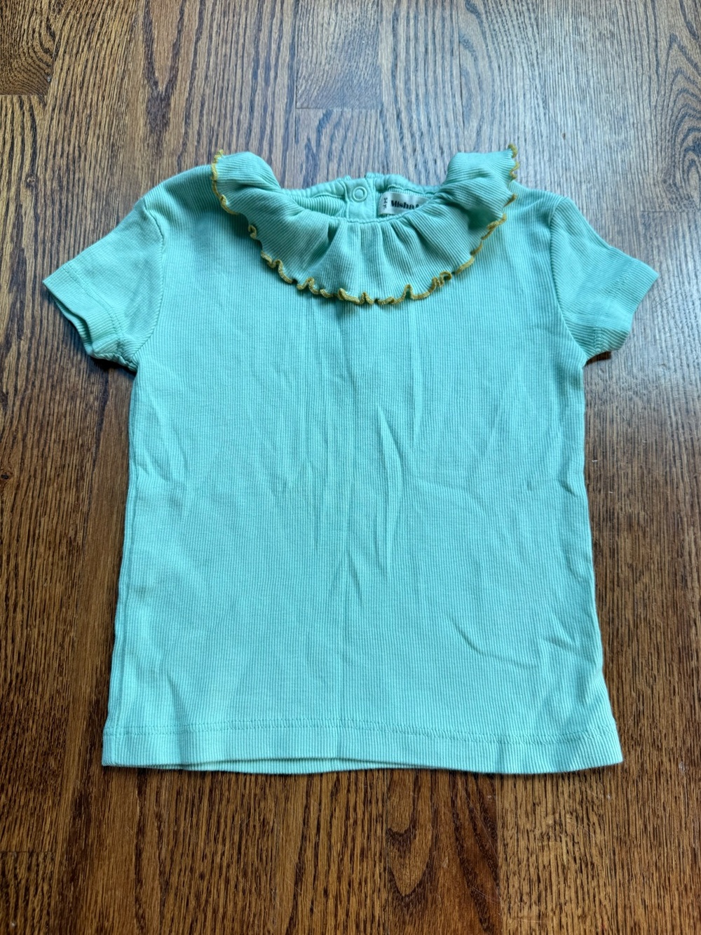 NWOT Misha and Puff Organic Pima Cotton Tee with Ruffled Collar 3-4 Years